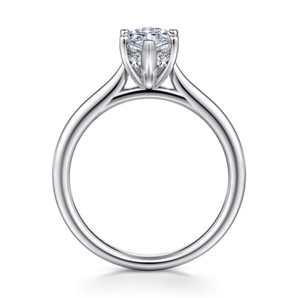 Azucena - 14K White Gold Marquise Shape Solitaire Diamond Engagement Ring