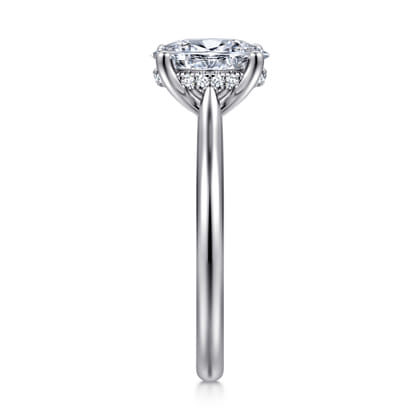 Azucena - 14K White Gold Oval Solitaire Diamond Engagement Ring