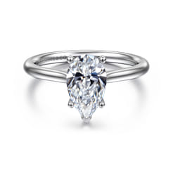 Azucena - 14K White Gold Pear Shape Solitaire Diamond Engagement Ring