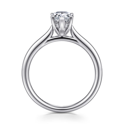 Azucena - 14K White Gold Pear Shape Solitaire Diamond Engagement Ring