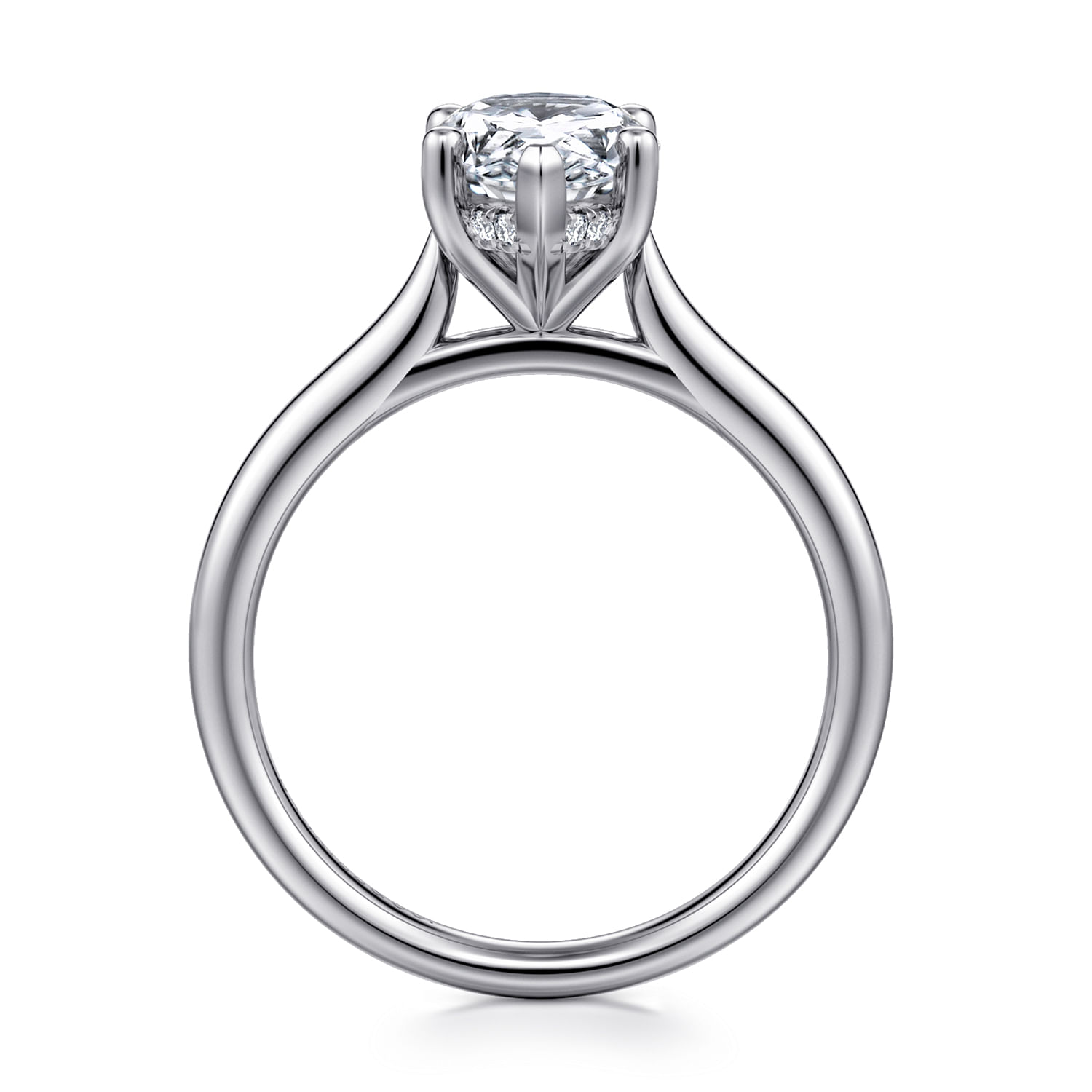 Azucena - 14K White Gold Pear Shape Solitaire Diamond Engagement Ring