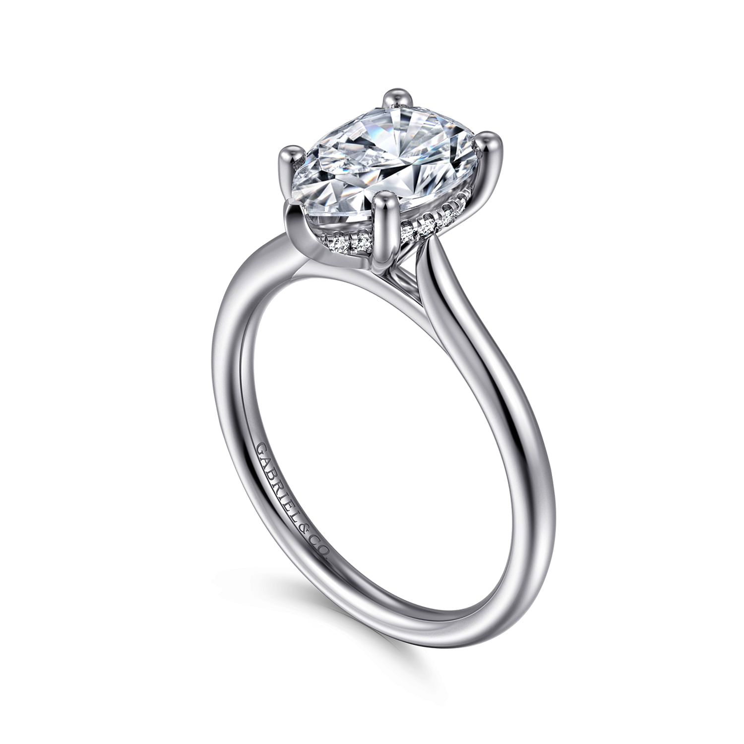 Azucena - 14K White Gold Pear Shape Solitaire Diamond Engagement Ring