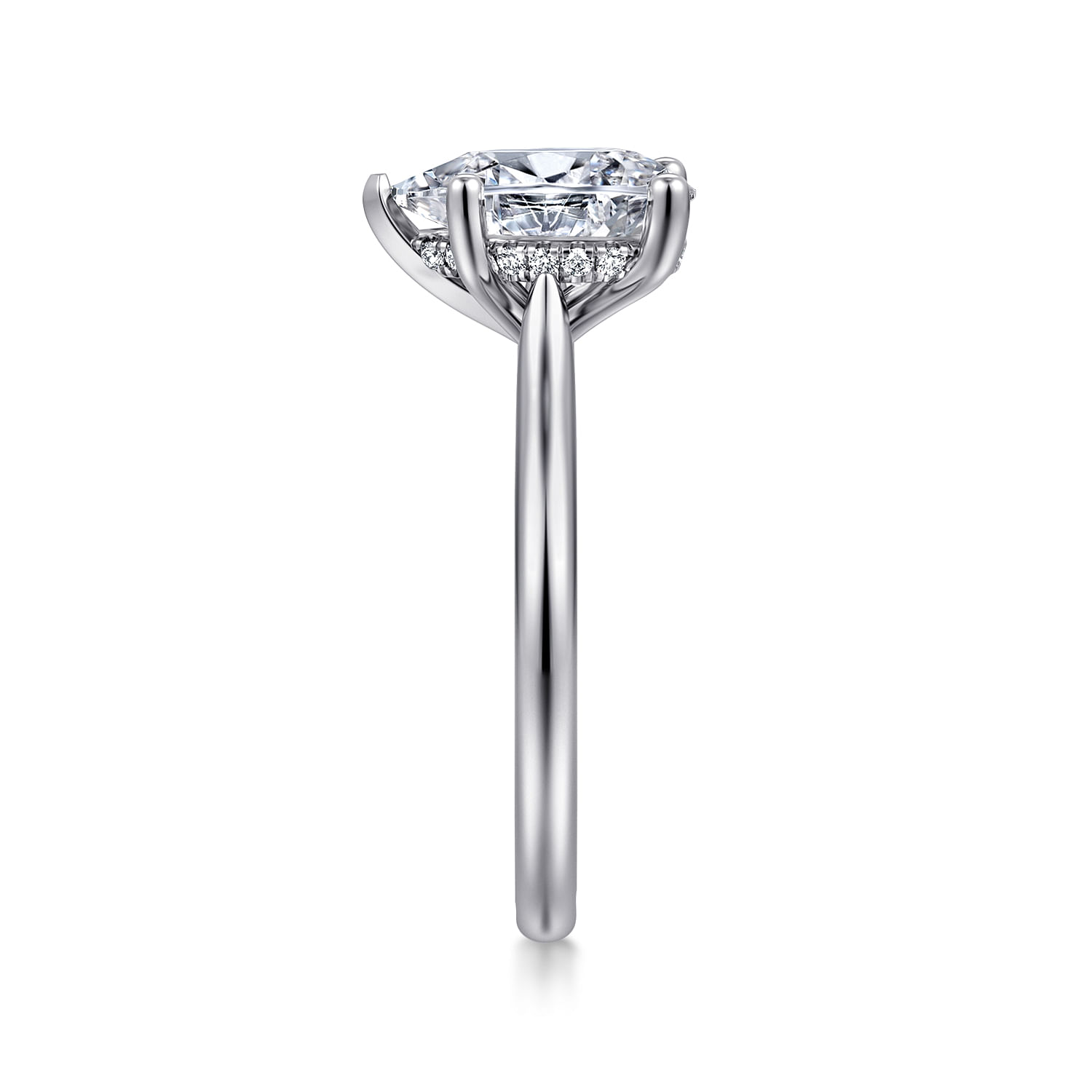 Azucena - 14K White Gold Pear Shape Solitaire Diamond Engagement Ring