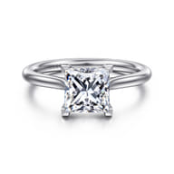 Azucena - 14K White Gold Princess Cut Solitaire Diamond Engagement Ring