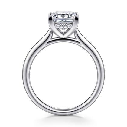 Azucena - 14K White Gold Princess Cut Solitaire Diamond Engagement Ring