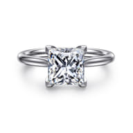 Azucena - 14K White Gold Princess Cut Solitaire Diamond Engagement Ring