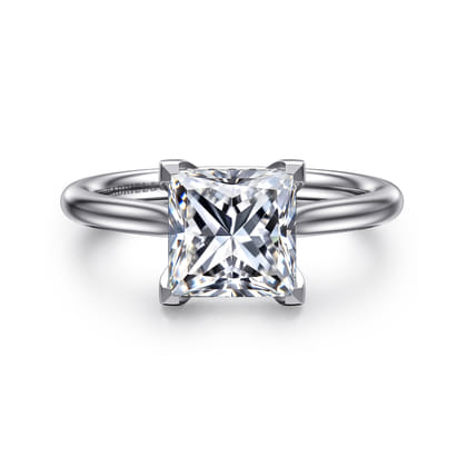 Azucena - 14K White Gold Princess Cut Solitaire Diamond Engagement Ring