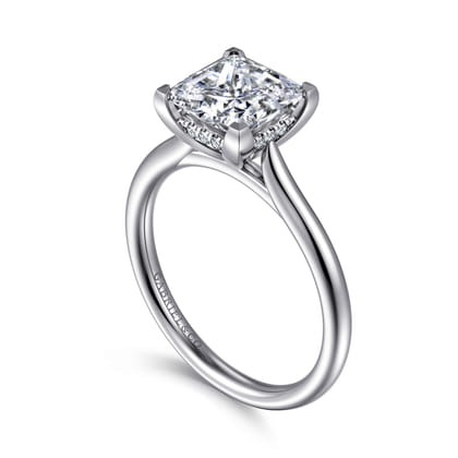 Azucena - 14K White Gold Princess Cut Solitaire Diamond Engagement Ring