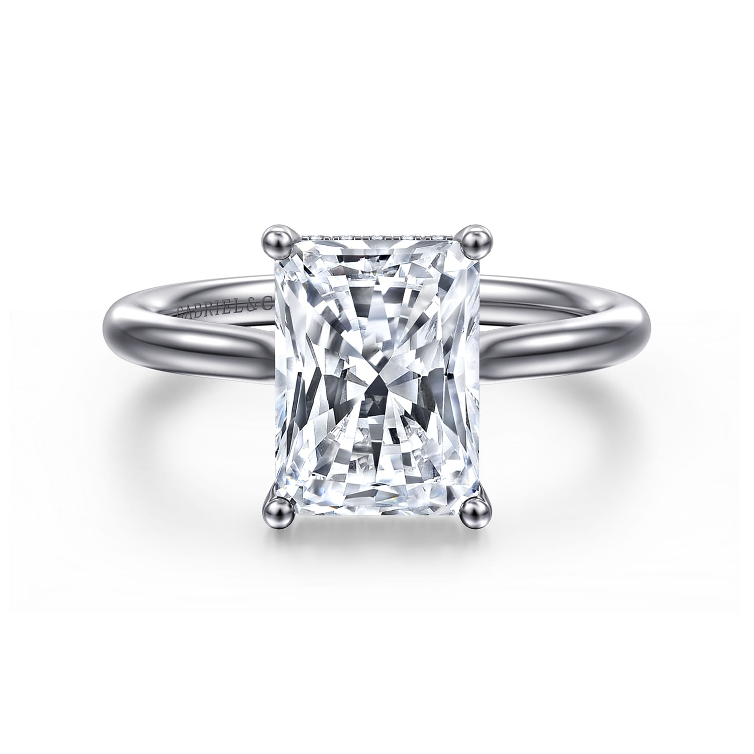 Azucena - 14K White Gold Radiant Cut Solitaire Diamond Engagement Ring