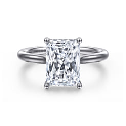 Azucena - 14K White Gold Radiant Cut Solitaire Diamond Engagement Ring