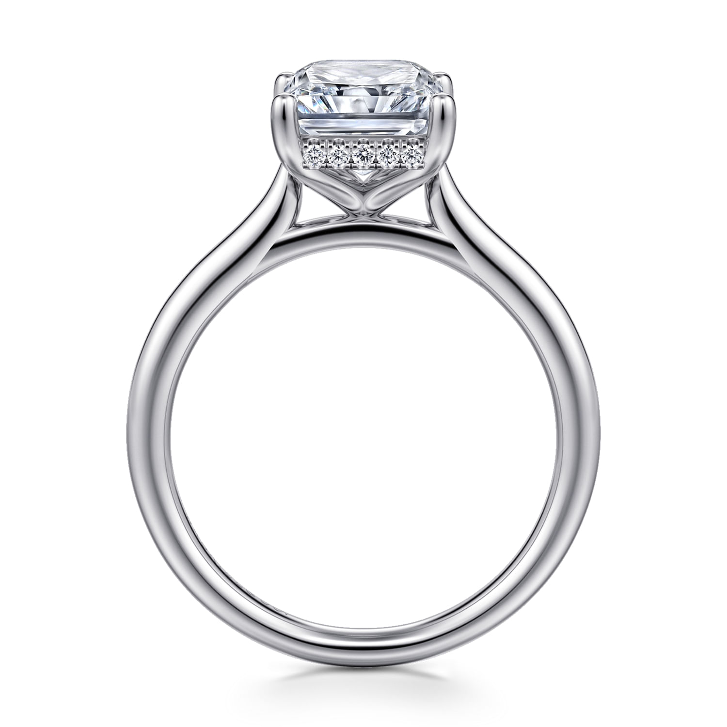 Azucena - 14K White Gold Radiant Cut Solitaire Diamond Engagement Ring