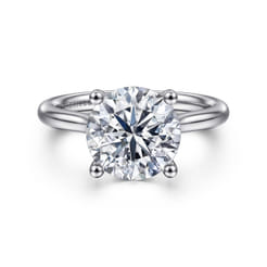 Azucena - 14K White Gold Round Solitaire Diamond Engagement Ring