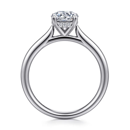 Azucena - 14K White Gold Round Solitaire Diamond Engagement Ring