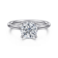Azucena - 14K White Gold Round Solitaire Diamond Engagement Ring