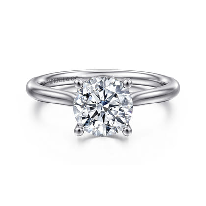Azucena - 14K White Gold Round Solitaire Diamond Engagement Ring