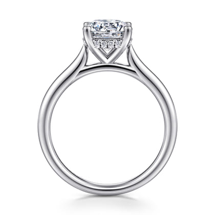 Azucena - 14K White Gold Round Solitaire Diamond Engagement Ring