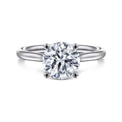 Azucena - 14K White Gold Round Solitaire Diamond Engagement Ring