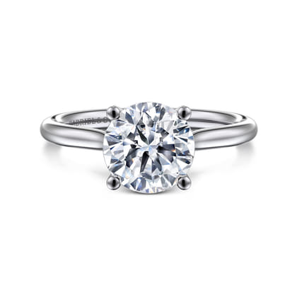 Azucena - 14K White Gold Round Solitaire Diamond Engagement Ring