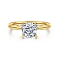 Azucena - 14K Yellow Gold Cushion Cut Solitaire Diamond Engagement Ring