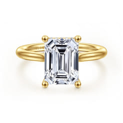 Azucena - 14K Yellow Gold Emerald Cut Solitaire Diamond Engagement Ring