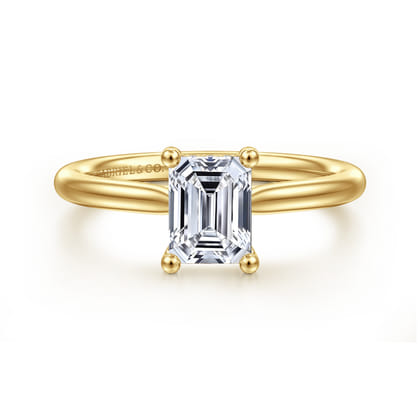 Azucena - 14K Yellow Gold Emerald Cut Solitaire Diamond Engagement Ring
