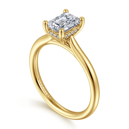 Azucena - 14K Yellow Gold Emerald Cut Solitaire Diamond Engagement Ring