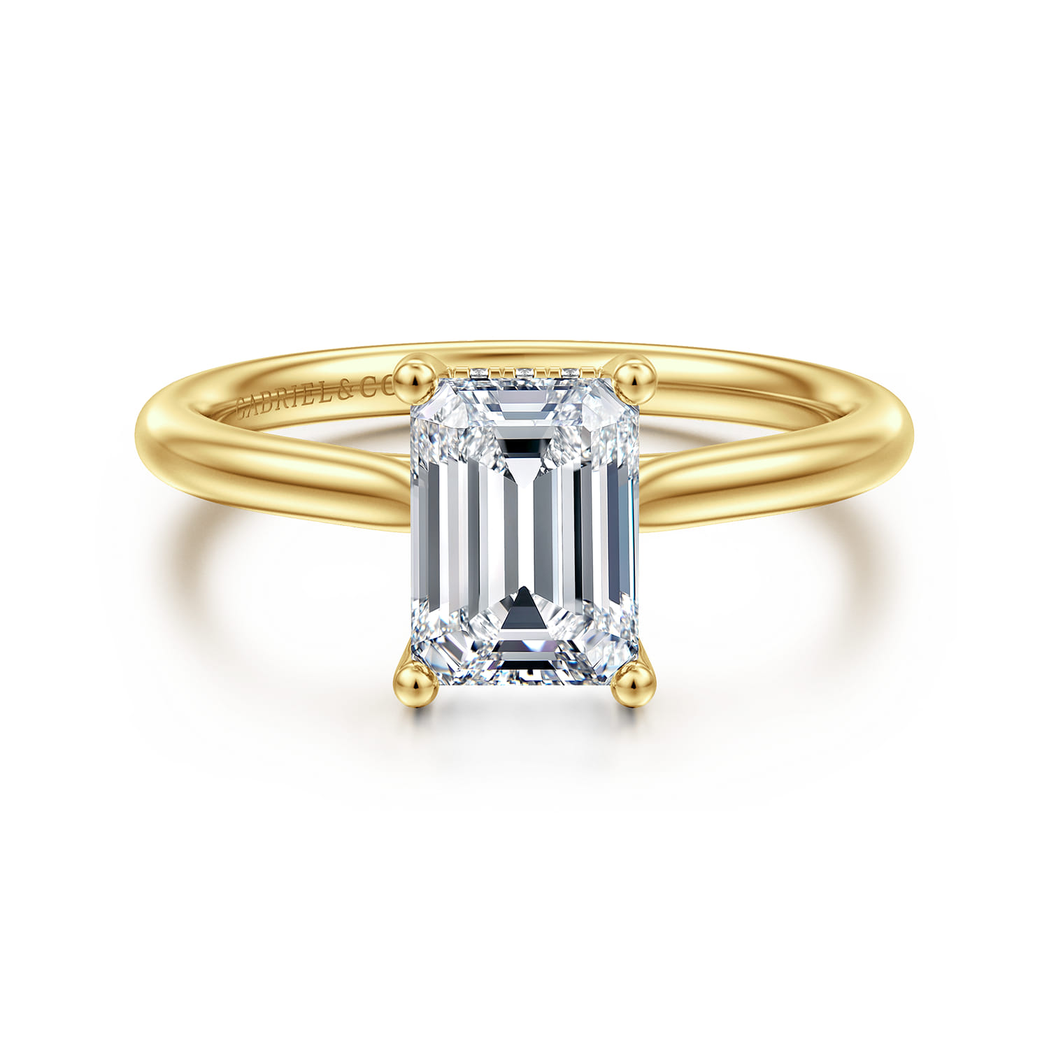 Azucena - 14K Yellow Gold Emerald Cut Solitaire Diamond Engagement Ring