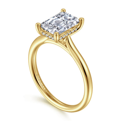 Azucena - 14K Yellow Gold Emerald Cut Solitaire Diamond Engagement Ring
