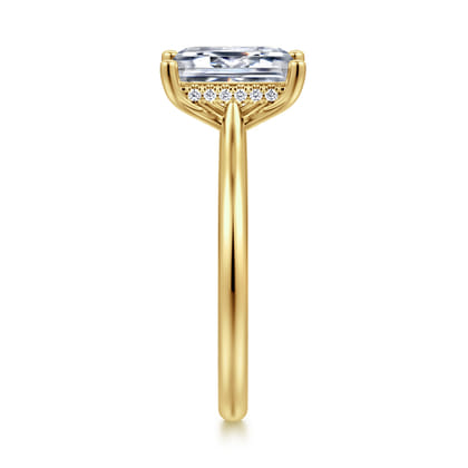 Azucena - 14K Yellow Gold Emerald Cut Solitaire Diamond Engagement Ring