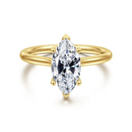 Azucena - 14K Yellow Gold Marquise Shape Solitaire Diamond Engagement Ring