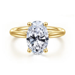 Azucena - 14K Yellow Gold Oval Solitaire Diamond Engagement Ring