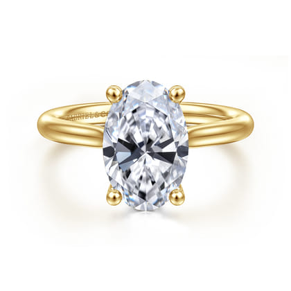 Azucena - 14K Yellow Gold Oval Solitaire Diamond Engagement Ring