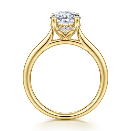 Azucena - 14K Yellow Gold Oval Solitaire Diamond Engagement Ring