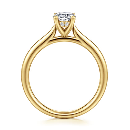 Azucena - 14K Yellow Gold Oval Solitaire Diamond Engagement Ring