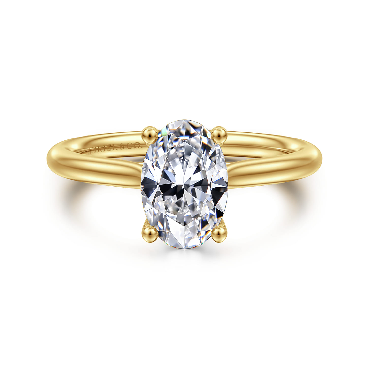 Azucena - 14K Yellow Gold Oval Solitaire Diamond Engagement Ring