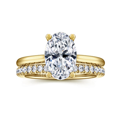 Azucena - 14K Yellow Gold Oval Solitaire Diamond Engagement Ring