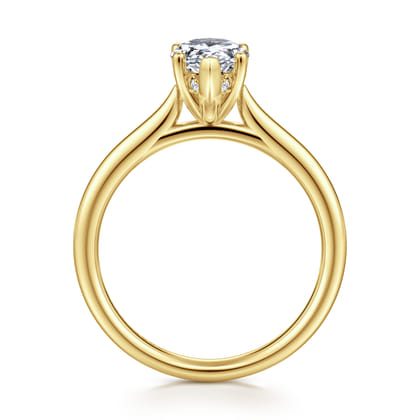 Azucena - 14K Yellow Gold Pear Shape Solitaire Diamond Engagement Ring