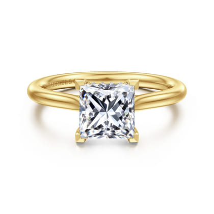 Azucena - 14K Yellow Gold Princess Cut Solitaire Diamond Engagement Ring