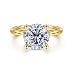 Azucena - 14K Yellow Gold Round Solitaire Diamond Engagement Ring