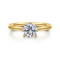 Azucena - 14K Yellow Gold Round Solitaire Diamond Engagement Ring
