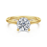 Azucena - 14K Yellow Gold Round Solitaire Diamond Engagement Ring