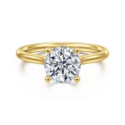 Azucena - 14K Yellow Gold Round Solitaire Diamond Engagement Ring