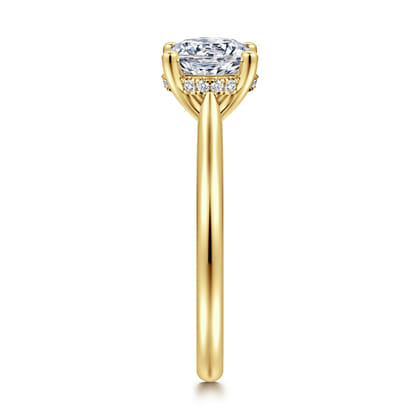 Azucena - 14K Yellow Gold Round Solitaire Diamond Engagement Ring