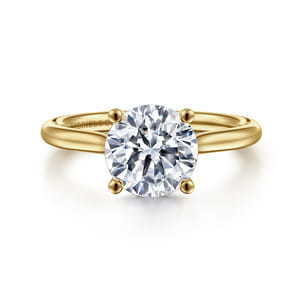Azucena - 14K Yellow Gold Round Solitaire Diamond Engagement Ring