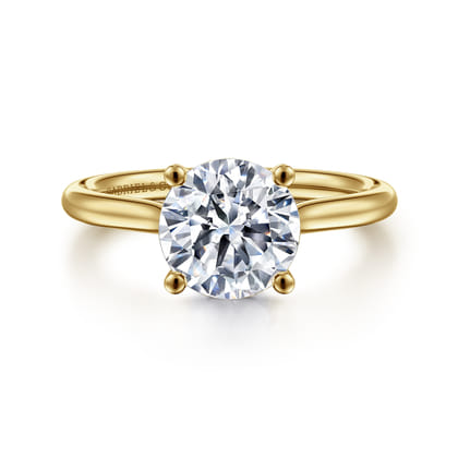 Azucena - 14K Yellow Gold Round Solitaire Diamond Engagement Ring