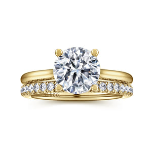 Azucena - 14K Yellow Gold Round Solitaire Diamond Engagement Ring