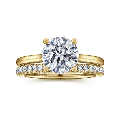 Azucena - 14K Yellow Gold Round Solitaire Diamond Engagement Ring