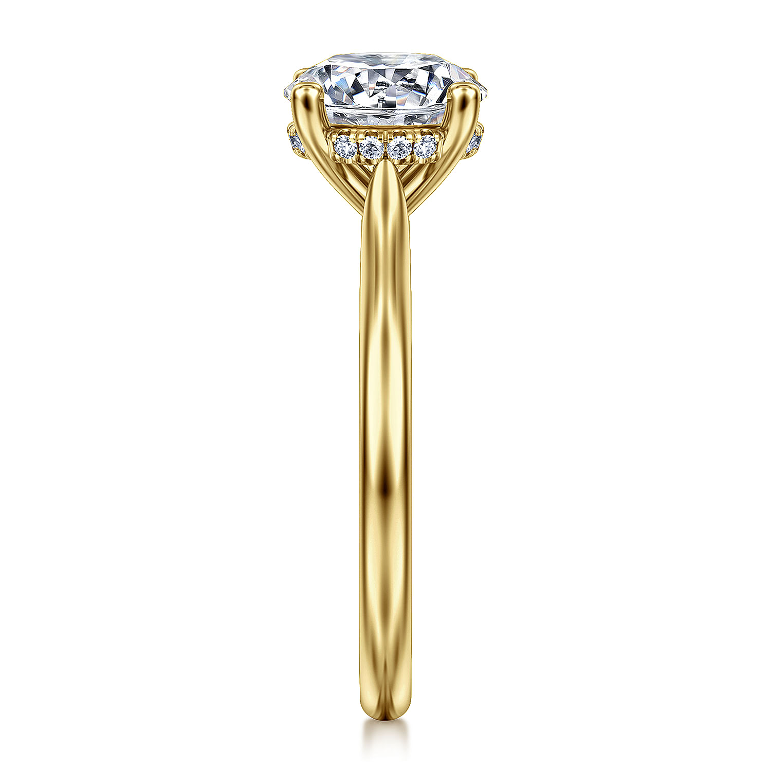 Azucena - 14K Yellow Gold Round Solitaire Diamond Engagement Ring