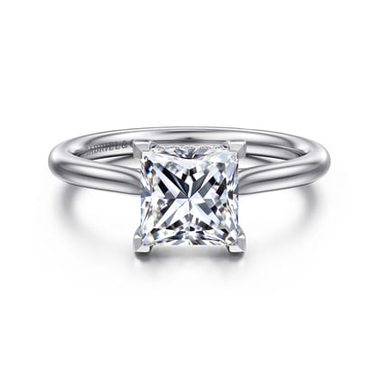 Azucena - 18K White Gold Princess Cut Solitaire Diamond Engagement Ring