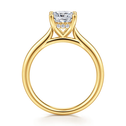 Azucena - 18K Yellow Gold Cushion Cut Solitaire Diamond Engagement Ring